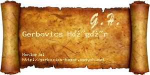 Gerbovics Hágár névjegykártya